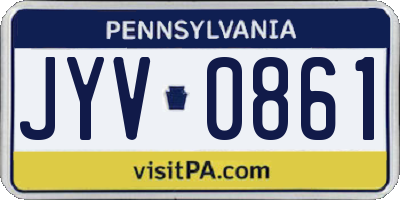 PA license plate JYV0861