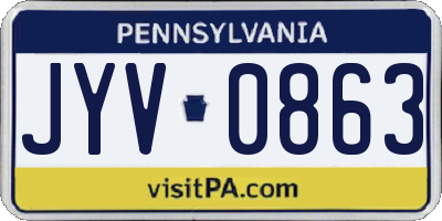 PA license plate JYV0863