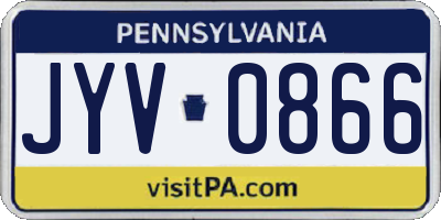 PA license plate JYV0866