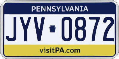 PA license plate JYV0872
