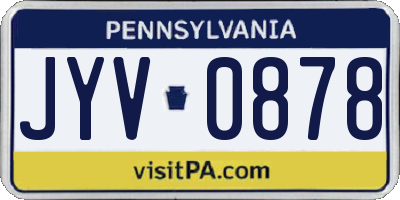 PA license plate JYV0878