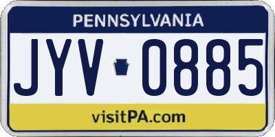 PA license plate JYV0885
