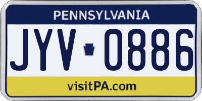 PA license plate JYV0886