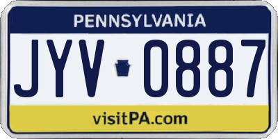 PA license plate JYV0887