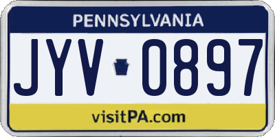 PA license plate JYV0897