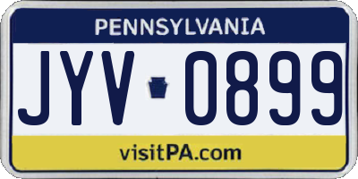 PA license plate JYV0899