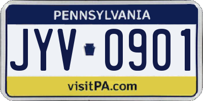 PA license plate JYV0901