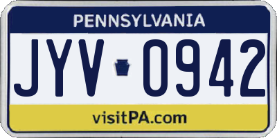PA license plate JYV0942