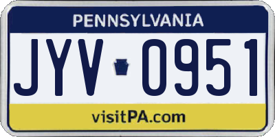PA license plate JYV0951
