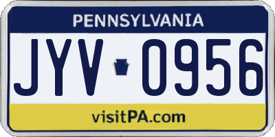 PA license plate JYV0956