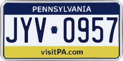 PA license plate JYV0957
