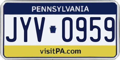 PA license plate JYV0959