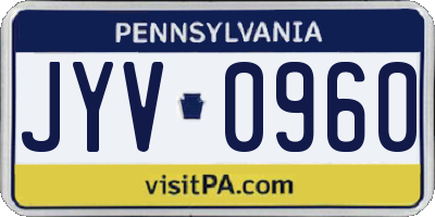 PA license plate JYV0960