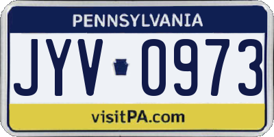 PA license plate JYV0973