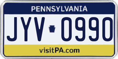 PA license plate JYV0990