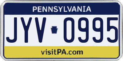 PA license plate JYV0995