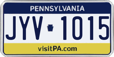 PA license plate JYV1015
