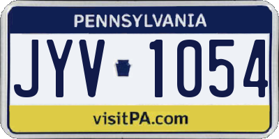 PA license plate JYV1054