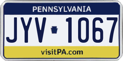PA license plate JYV1067