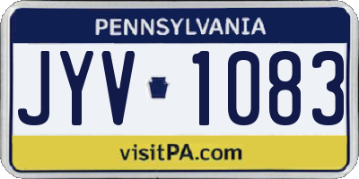 PA license plate JYV1083
