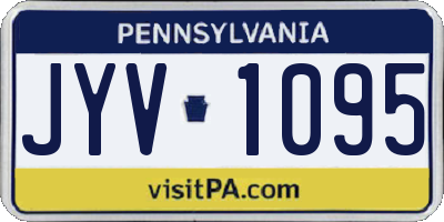 PA license plate JYV1095