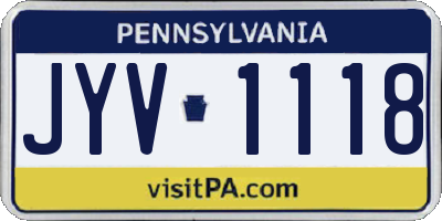 PA license plate JYV1118