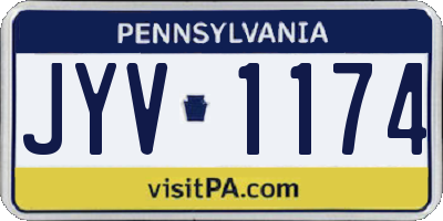 PA license plate JYV1174