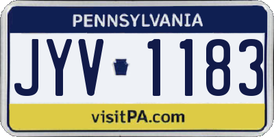 PA license plate JYV1183