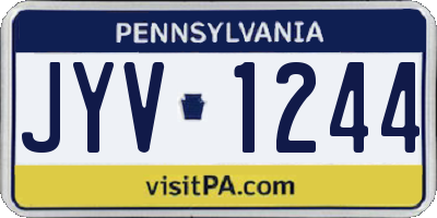 PA license plate JYV1244