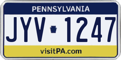 PA license plate JYV1247