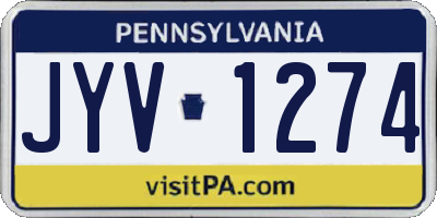 PA license plate JYV1274