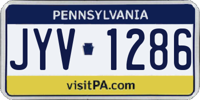 PA license plate JYV1286