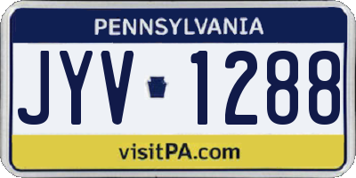 PA license plate JYV1288