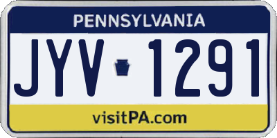 PA license plate JYV1291