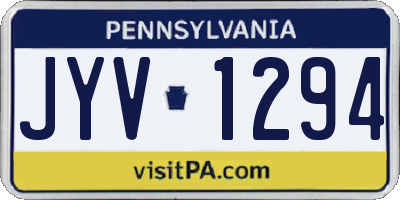 PA license plate JYV1294