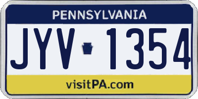 PA license plate JYV1354