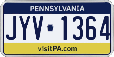 PA license plate JYV1364