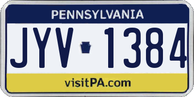 PA license plate JYV1384