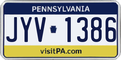 PA license plate JYV1386