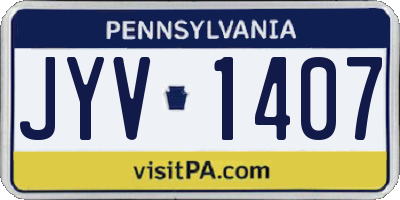 PA license plate JYV1407