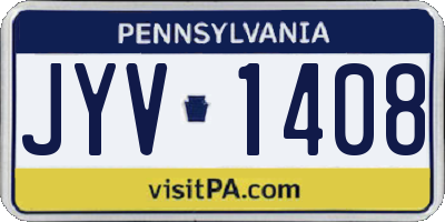 PA license plate JYV1408