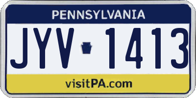 PA license plate JYV1413