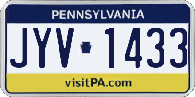PA license plate JYV1433