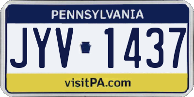 PA license plate JYV1437