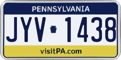 PA license plate JYV1438