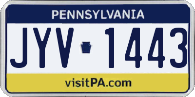 PA license plate JYV1443