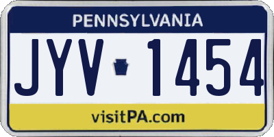 PA license plate JYV1454