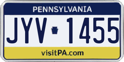 PA license plate JYV1455