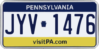PA license plate JYV1476