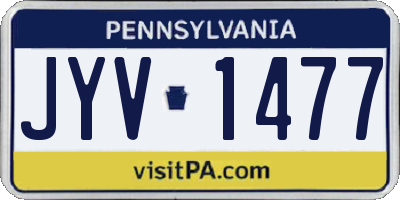 PA license plate JYV1477